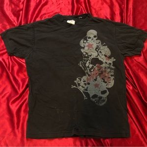 Skull Print Men’s Black Tee